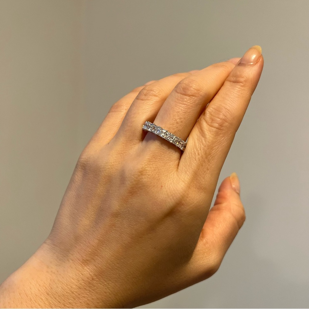 NEW Diamonique Sterling Silver Wedding Band Ring